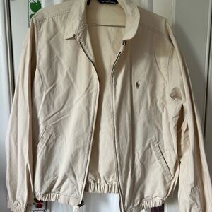 Ralph Lauren Cream Lightweight Shirt Jacket with Collared Neckline